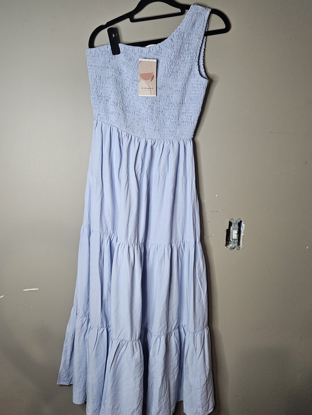 Light Blue One-Shoulder Maxi Dress - Brand: